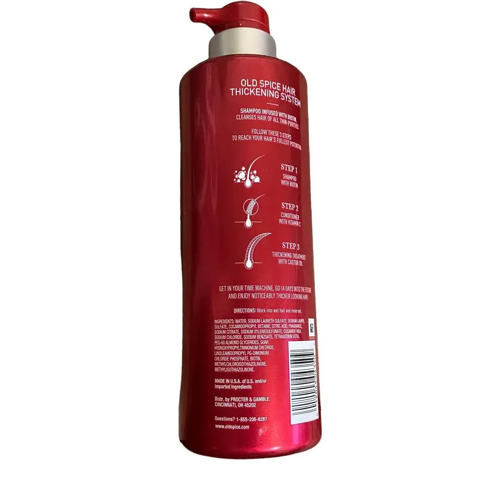 Old Spice Thickening System 1 Shampoo 17.9 oz. pump bottle NEW